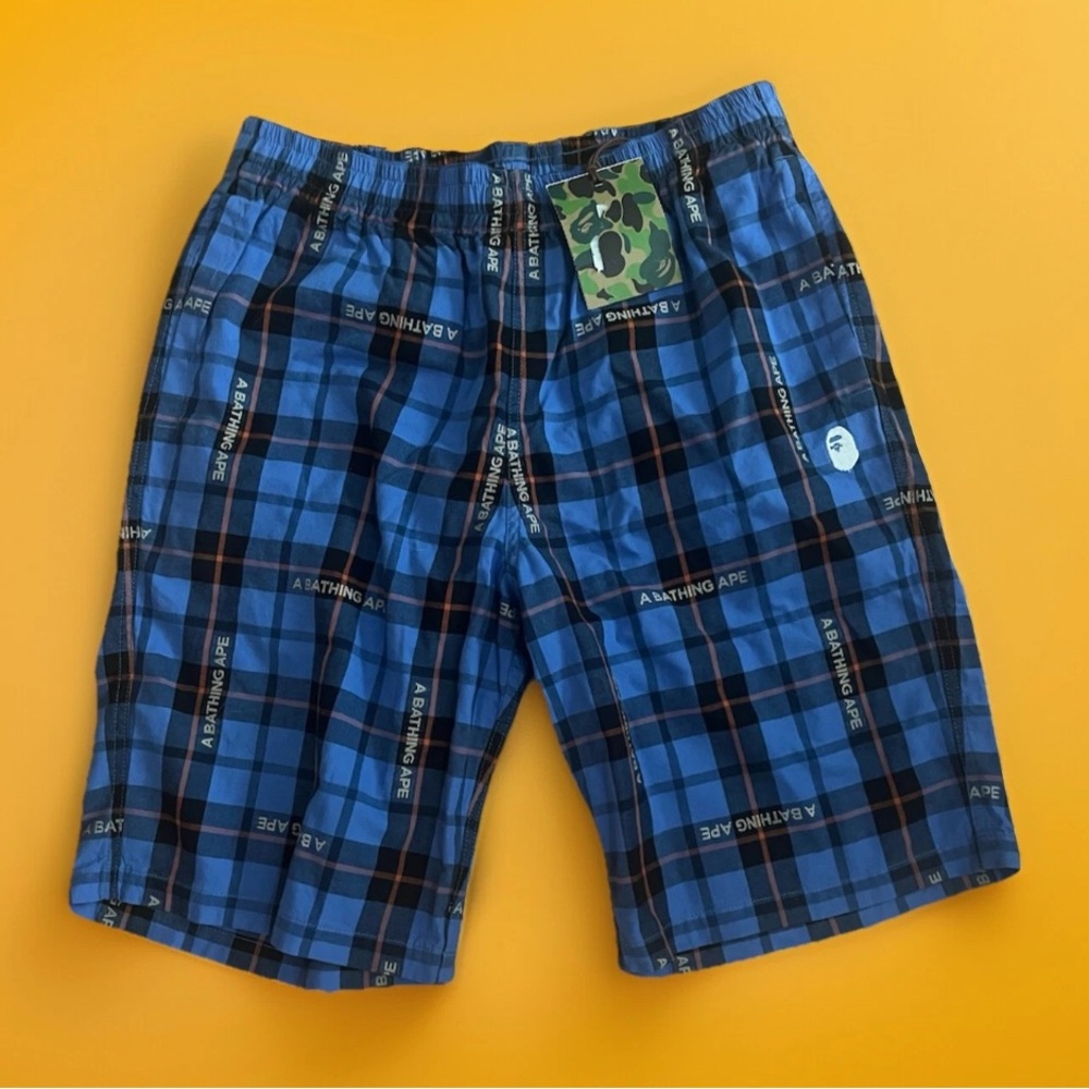 A BATHING APE Bape LOGO CHECK SHORTS